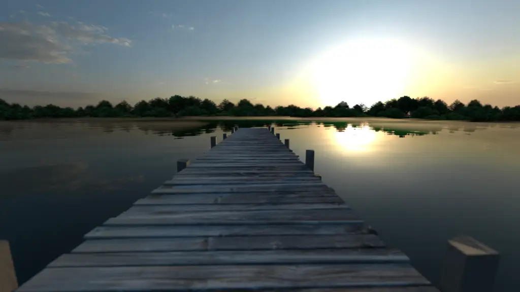 vue du ponton sur un étang